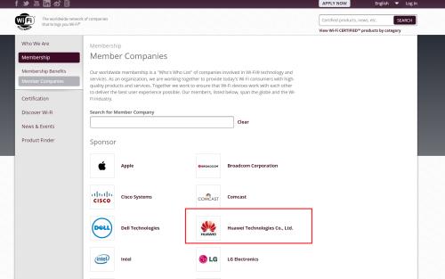 WiFi联盟官网恢复华为成员资格


